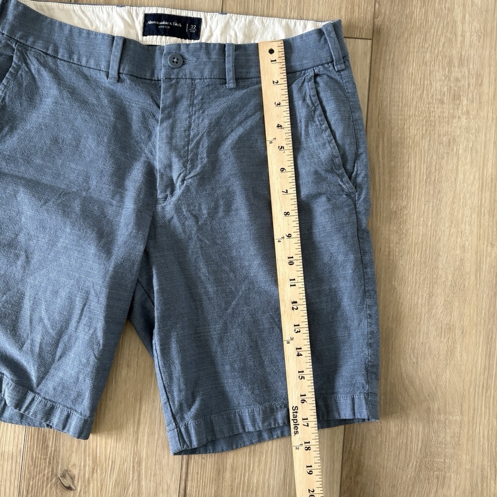 Abercrombie & Fitch Men's Gray Blue Chino Shorts 8" Inseam Size 32 Casual - Picture 5 of 8
